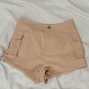 Superdown High Waist Tan Shorts